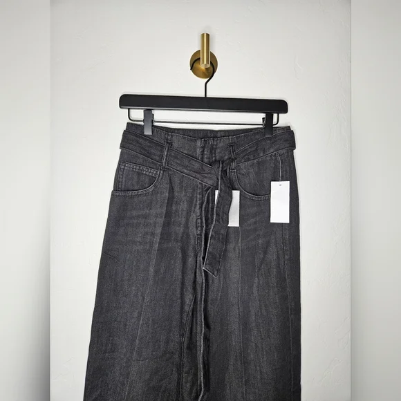 OAT New York Wide Leg Jean in Washed Black Size 26 - Picture 3 of 6